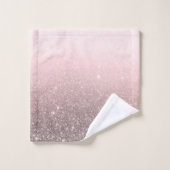 Zilver & Roze Glitter Glans Glamour Meisjesachtig Bad Handdoek (Wasdoekje)