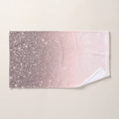 Zilver & Roze Glitter Glans Glamour Meisjesachtig Bad Handdoek (Handdoek)