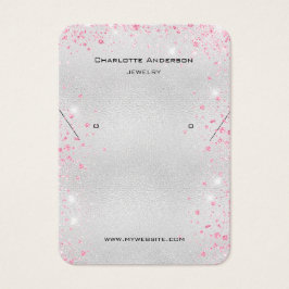 Zilver roze glitter oorkoningskaart voor foto's visitekaartje