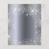 Zilver roze glitters elegante trouwbudget flyer (Achterkant)