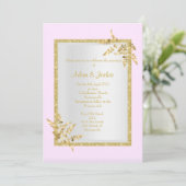 Zilver roze goudblad ELEGANT CLASSY WEDDING Kaart (Staand voorkant)