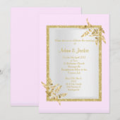 Zilver roze goudblad ELEGANT CLASSY WEDDING Kaart (Voorkant / Achterkant)