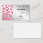 Zilver & Roze Koe Print Visitekaartje (Voorkant / Achterkant)