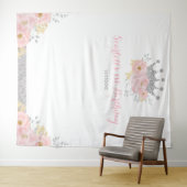 Zilver Roze Kroonprinses Verjaardag Fotobooth Wandkleed (In Situ (horizontaal))
