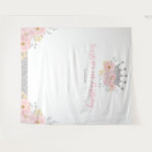 Zilver Roze Kroonprinses Verjaardag Fotobooth Wandkleed (Voorkant (horizontaal))