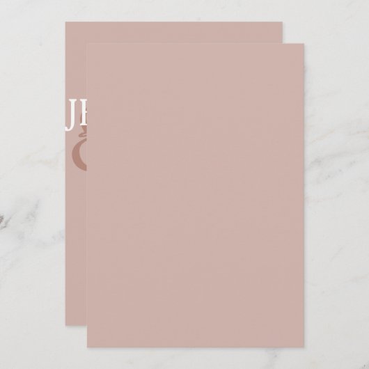 Zilver roze moderne, minimale eenvoudige bruiloft kaart (Voorkant / Achterkant)