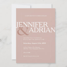 Zilver roze moderne, minimale eenvoudige bruiloft