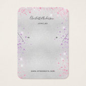 Zilver roze oorbellen foto display kaart (Voorkant)