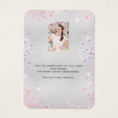 Zilver roze oorbellen foto display kaart (Achterkant)