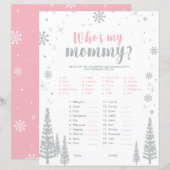 Zilver & Roze Winter Wonderland Baby shower Game (Voorkant / Achterkant)