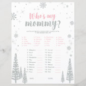 Zilver & Roze Winter Wonderland Baby shower Game (Voorkant)