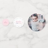 Zilver & Roze Winter Wonderland Meisje 1e verjaard Confetti (Voorkanten)