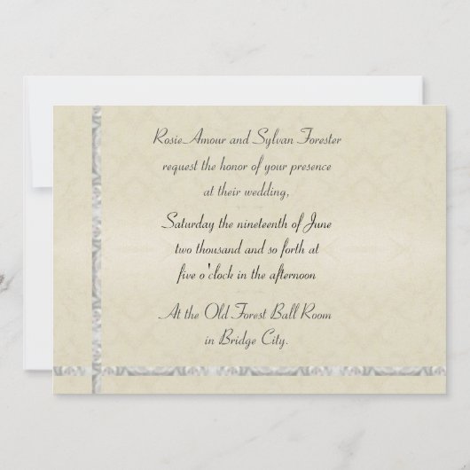 Zilver Rozen Hoefijzer Weddenschap Kaart (Achterkant)