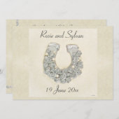 Zilver Rozen Hoefijzer Weddenschap Kaart (Voorkant / Achterkant)