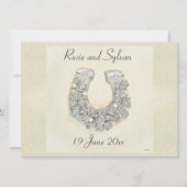 Zilver Rozen Hoefijzer Weddenschap Kaart (Voorkant)