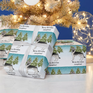 Zilver Sable Duitse Herder Besneeuwd Winter Woud Cadeaupapier