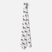 Zilver Sable Duitse Herder Cartoon Hond Patroon Stropdas (Voorkant)