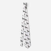 Zilver Sable Duitse Herder Cartoon Hond Patroon Stropdas (Achterkant)