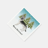 Zilver Sable Duitse Herder in Winter Met Tekst Servet (Hoek)