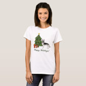 Zilver Sable Duitse Herder Kerstmis T-shirt (Voorkant volledig)