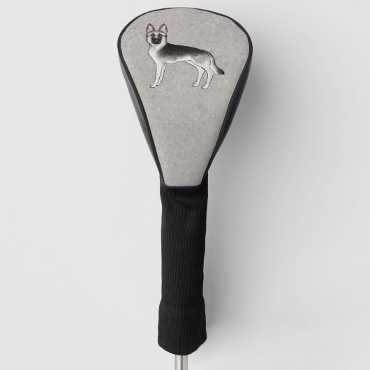 Zilver Sable Duitse Herder Lieve Cartoon Hond Golfheadcover (Voorkant)