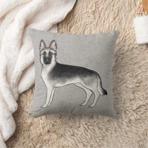 Zilver Sable Duitse Herder Mooie Cartoon Hond Kussen