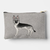 Zilver Sable Duitse Herder Schattige Cartoon Hond Etui (Achterkant)