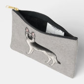 Zilver Sable Duitse Herder Schattige Cartoon Hond Etui (Open)