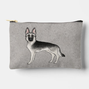 Zilver Sable Duitse Herder Schattige Cartoon Hond Etui