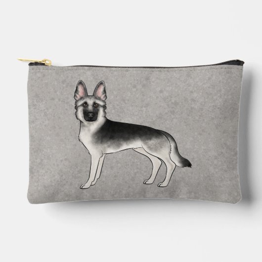 Zilver Sable Duitse Herder Schattige Cartoon Hond Etui (Voorkant)