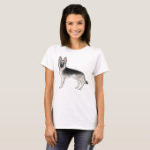 Zilver Sable Duitse Herder Schattige Cartoon Hond T-shirt (Voorkant volledig)
