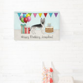 Zilver Sable Duitse Herdershond Gefeliciteerd Verj Spandoek (Insitu)