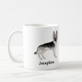 Zilver Sable Duitse Herdershond Met Aangepaste Naa Koffiemok (Links)