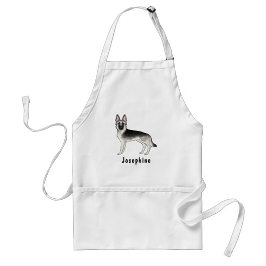 Zilver Sable Duitse Herdershond Met Aangepaste Naa Standaard Schort (Voorkant)