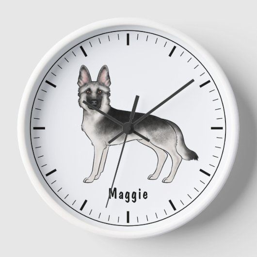 Zilver Sable Duitse Herdershond met aangepaste tek (Voorkant)