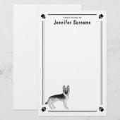 Zilver Sable Duitse Herdershond met aangepaste tek Briefpapier (Voorkant / Achterkant)