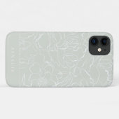 Zilver Sage Bloemmotief Persoonlijk Case-Mate iPhone Case (Achterkant (horizontaal))
