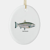 Zilver Salmon (oceaanfase) Keramisch Ornament (Rechts)