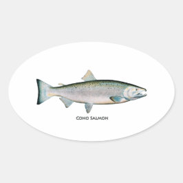 Zilver Salmon (oceaanfase) Ronde Sticker