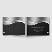 Zilver Satin en Black Damask Gastenboek (Volledig)