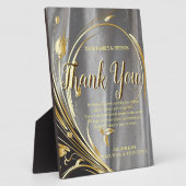 Zilver satin & Gold flower bedankt Fotoplaat (Zijkant)