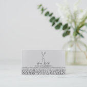 Zilver Scharen Wit Grijs Zebra Chic Kapper Visitekaartje (Staand voorkant)