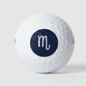 Zilver Schorpioen Sterrenbeeld Symbool Navy Koolst Golfballen (Voorkant)