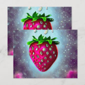 Zilver Seed Strawberry Briefkaart (Voorkant / Achterkant)