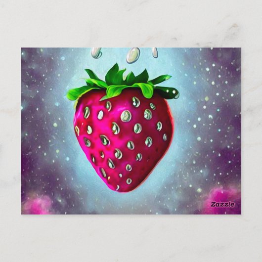 Zilver Seed Strawberry Briefkaart (Achterkant)