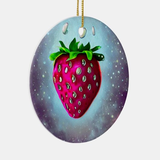 Zilver Seed Strawberry Keramisch Ornament (Rechts)