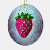 Zilver Seed Strawberry Keramisch Ornament (Links)