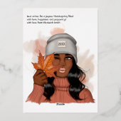 Zilver Seizoensgebonden Herfst - Herfst Folie Vaka Feestdagenkaart (Achterkant)