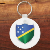 Zilver Shield Flag op de Salomonseilanden Sleutelhanger (Voorkant)