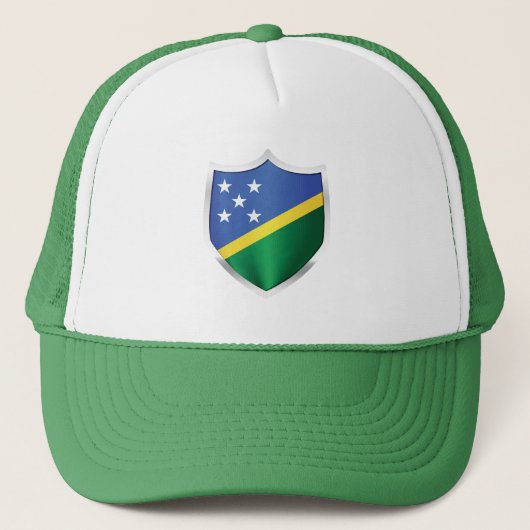 Zilver Shield Flag op de Salomonseilanden Trucker Pet (Voorkant)